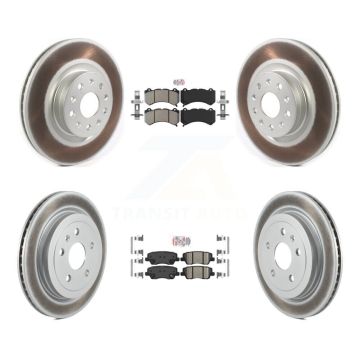 Front Semi-Metallic Rear Ceramic Pads And Coated Disc Brake Rotors Kit For Cadillac CTS KGA-104887