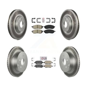 Front Semi-Metallic Rear Ceramic Pad Coat Brake Rotor Kit For Nissan Murano INFINITI QX70 KGA-104888