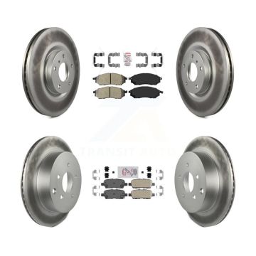 Front Semi-Metallic Rear Ceramic Pad Coat Brake Rotor Kit For Nissan Murano INFINITI QX70 KGA-104889