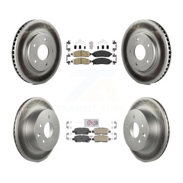 Front Rear Ceramic Pads And Coated Disc Brake Rotors Kit For Nissan LEAF KGA-104891