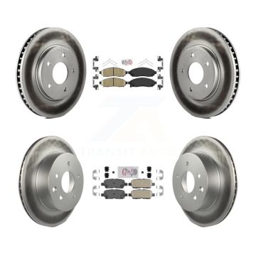 Front Rear Ceramic Pads And Coated Disc Brake Rotors Kit For Nissan LEAF KGA-104892