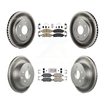 Front Rear Ceramic Pads And Coated Disc Brake Rotors Kit For Nissan LEAF KGA-104893