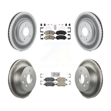 Front Rear Ceramic Pads And Coated Disc Brake Rotors Kit For Nissan Rogue Select KGA-104894