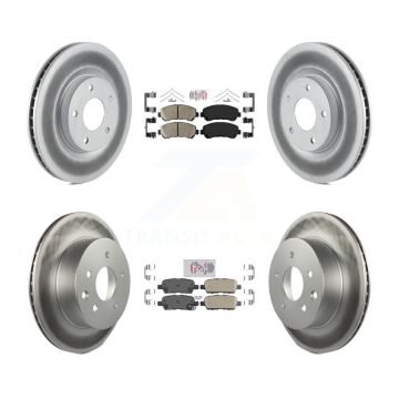 Front Rear Ceramic Pads And Coated Disc Brake Rotors Kit For Nissan Rogue Select KGA-104895