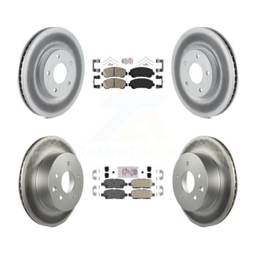 Front Rear Ceramic Pads And Coated Disc Brake Rotors Kit For Nissan Rogue Select KGA-104897