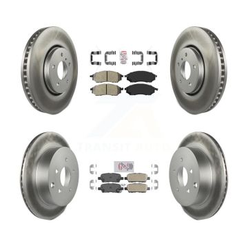 Front Semi-Metallic Rear Ceramic Pad & Coated Brake Rotor Kit For INFINITI FX35 FX37 FX45 KGA-104898