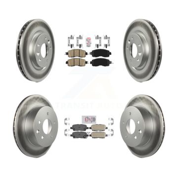 Front Rear Ceramic Pads And Coated Disc Brake Rotors Kit For Nissan LEAF KGA-104901