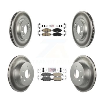 Front Rear Ceramic Pads And Coated Disc Brake Rotors Kit For Nissan LEAF KGA-104902