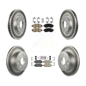 Front Rear Ceramic Pads And Coated Disc Brake Rotors Kit For Nissan LEAF KGA-104903