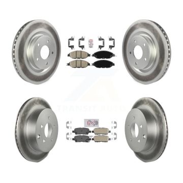 Front Rear Ceramic Pad Coated Brake Rotors Kit For Nissan Murano Pathfinder INFINITI QX60 KGA-104904