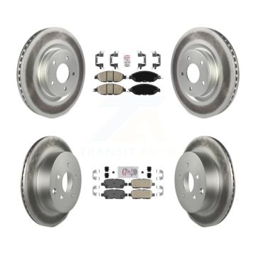 Front Rear Ceramic Pad Coated Brake Rotors Kit For Nissan Murano Pathfinder INFINITI QX60 KGA-104906