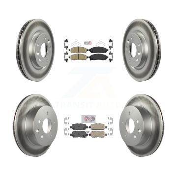 Front Rear Ceramic Pads And Coated Disc Brake Rotors Kit For Nissan LEAF KGA-104908