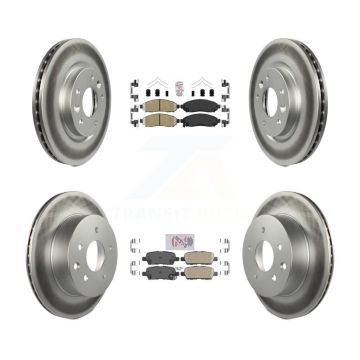 Front Rear Ceramic Pads And Coated Disc Brake Rotors Kit For Nissan LEAF KGA-104909