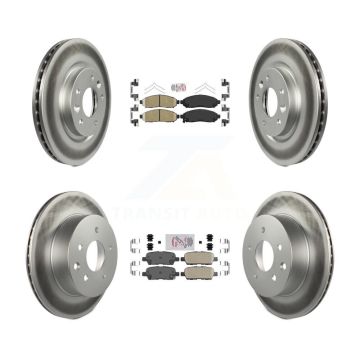 Front Rear Ceramic Pads And Coated Disc Brake Rotors Kit For Nissan LEAF KGA-104910