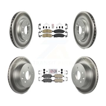 Front Rear Ceramic Pads And Coated Disc Brake Rotors Kit For Nissan LEAF KGA-104911