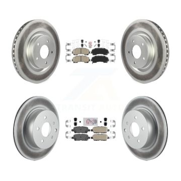 Front Rear Ceramic Pads And Coated Disc Brake Rotors Kit For 2016-2017 INFINITI QX50 KGA-104916