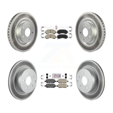 Front Rear Ceramic Pads And Coated Disc Brake Rotors Kit For 2016-2017 INFINITI QX50 KGA-104917