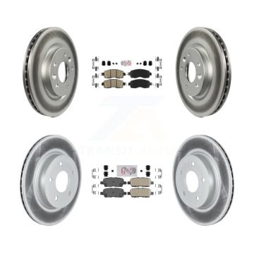 Front Rear Ceramic Pad Coated Brake Rotor Kit For Nissan LEAF With Electric Parking KGA-104920