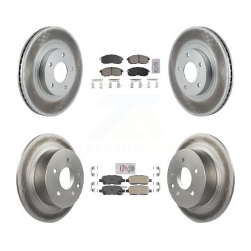 Front Rear Ceramic Pads And Coated Disc Brake Rotors Kit For Nissan Altima KGA-104935