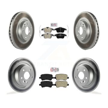 Front Rear Semi-Metallic Pad Coated Brake Rotor Kit For 2012-2015 Land Rover Range Evoque KGA-104940