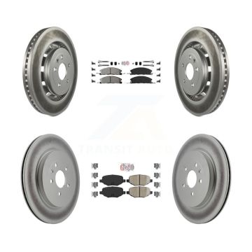 Front Semi-Metallic Rear Ceramic Pad Coated Brake Rotor Kit For Ford Explorer Police Flex KGA-104949