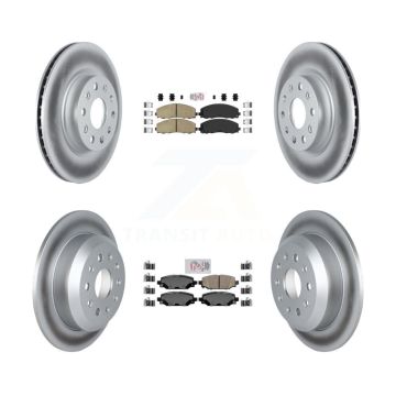 Front Rear Ceramic Pad And Coated Disc Brake Rotors Kit For 2018-2020 Jeep Wrangler Sport KGA-104951