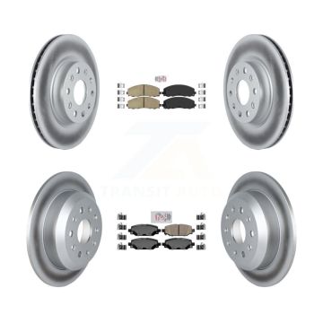 Front Rear Ceramic Pad And Coated Disc Brake Rotors Kit For 2018-2020 Jeep Wrangler Sport KGA-104952