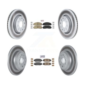 Front Rear Ceramic Pad & Coated Disc Brake Rotors Kit For 2018-2020 Jeep Wrangler Rubicon KGA-104954