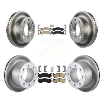 Front Rear Ceramic Pad Coat Brake Rotor Kit For GMC Sierra 3500 Classic With 12000 Lb GVW KGA-104956