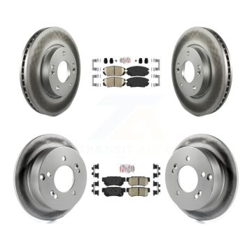 Front Rear Ceramic Pads And Coated Disc Brake Rotors Kit For Hyundai Sonata 2.4L KGA-104962