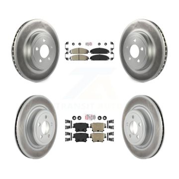 Front Rear Ceramic Pad Coated Disc Brake Rotors Kit For Dodge Charger With Police Package KGA-104969