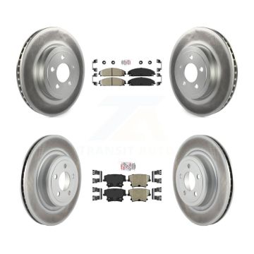 Front Rear Ceramic Pad Coated Disc Brake Rotors Kit For Dodge Charger With Police Package KGA-104970