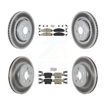 Front Rear Ceramic Pads And Coated Disc Brake Rotors Kit For Dodge Charger KGA-104975