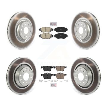 Front Rear Ceramic Pads And Coated Disc Brake Rotors Kit For 2017-2019 Volkswagen Golf R KGA-104985