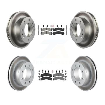 Front Rear Semi-Metallic Pads And Coated Disc Brake Rotors Kit For Chevrolet Express 4500 KGA-105005
