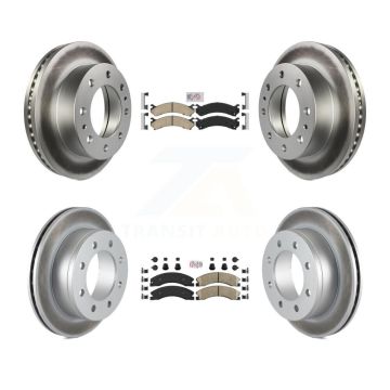 Front Rear Ceramic Pads And Coated Disc Brake Rotors Kit For Chevrolet Express 4500 KGA-105008