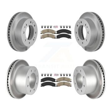 Front Rear Ceramic Pad Coated Brake Rotors Kit For GMC Sierra 3500 HD Chevrolet Silverado KGA-105009