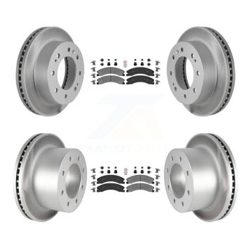 Front Rear Semi-Metallic Pad Coated Disc Brake Rotor Kit For GMC Sierra 3500 HD Chevrolet KGA-105013