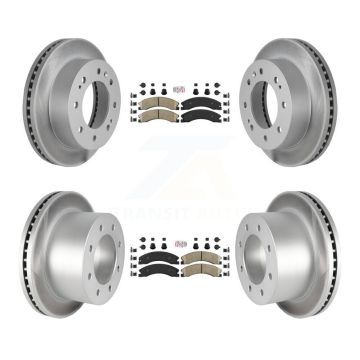 Front Rear Ceramic Pad Coated Brake Rotors Kit For GMC Sierra 3500 HD Chevrolet Silverado KGA-105017