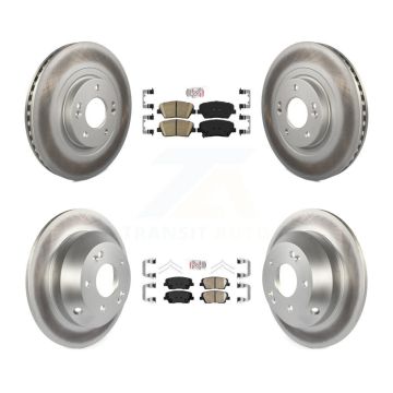 Front Rear Ceramic Pad & Coated Brake Rotor Kit For Kia Sorento With Red Painted Calipers KGA-105029