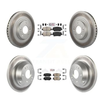 Front Rear Ceramic Pad & Coated Brake Rotor Kit For Kia Sorento With Red Painted Calipers KGA-105030