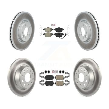 Front Semi-Metallic Rear Ceramic Pads And Coated Disc Brake Rotors Kit For Volkswagen CC KGA-105036