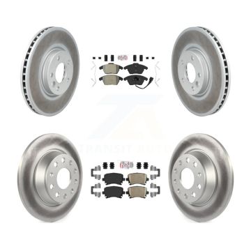 Front Semi-Metallic Rear Ceramic Pads And Coated Disc Brake Rotors Kit For Volkswagen CC KGA-105037