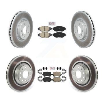 Front Rear Ceramic Pads And Coated Disc Brake Rotors Kit For Volkswagen CC AWD KGA-105040