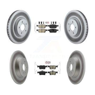 Front Ceramic Rear Semi-Metallic Pad & Coated Brake Rotor Kit For Ford Escape Lincoln MKC KGA-105051