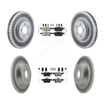 Front Ceramic Rear Semi-Metallic Pad & Coated Brake Rotor Kit For Ford Escape Lincoln MKC KGA-105053