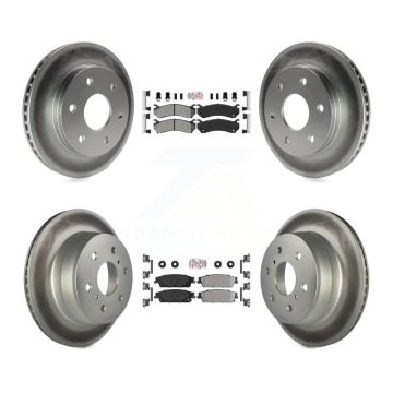 Front Rear Semi-Metallic Pad And Coated Disc Brake Rotor Kit For Chevrolet Silverado 1500 KGA-105056