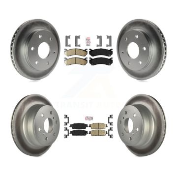 Front Rear Ceramic Pad Coat Brake Rotor Kit For Chevrolet Silverado 1500 Disc rear brakes KGA-105057
