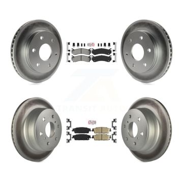 Front Semi-Metallic Rear Ceramic Pad Coated Brake Rotors Kit For Chevrolet Silverado 1500 KGA-105058
