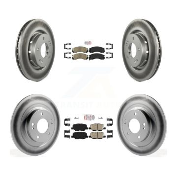 Front Rear Ceramic Pads And Coated Disc Brake Rotors Kit For Mitsubishi Outlander PHEV KGA-105060